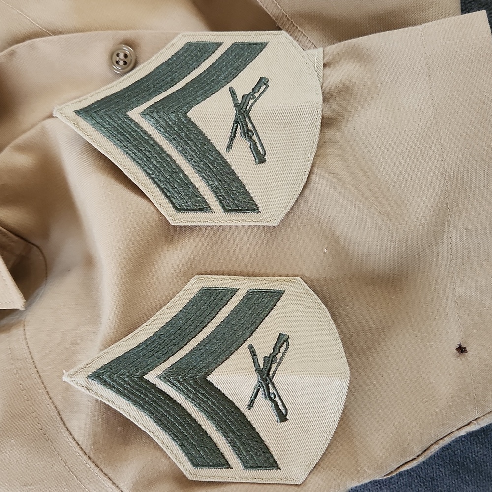 USMC Corporal Tan And Green Rank Patches
